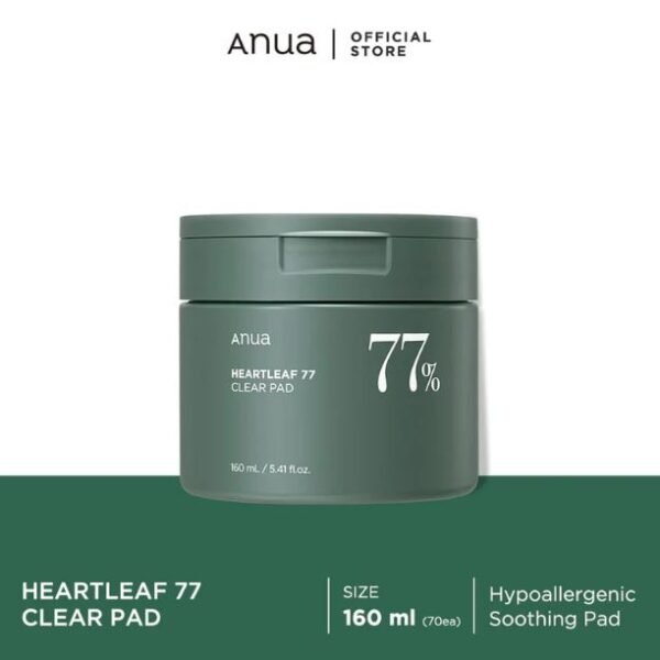 ANUA HEARTLEAF 77% TONER PAD منظفات تونر قطنية هارتليف 77%