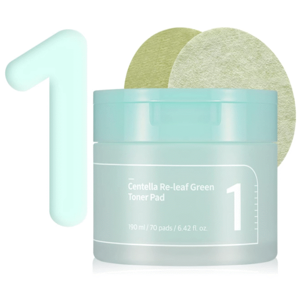 No. 1 Centella Re-Leaf Green, Disque tonique vert, 70 disques  نومبوزين مسحات تونر سينتيلا ريليف جرين رقم 1 - 70 مسحة