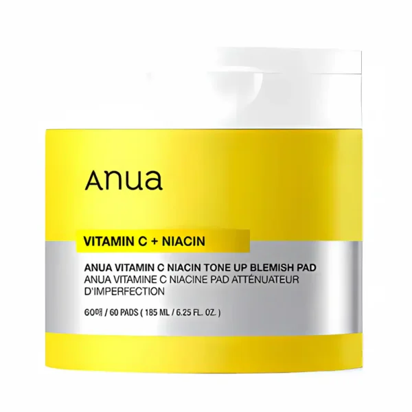 Anua Vitamin C Niacin Tone Up Blemish Pad 60 pads ضمادة أنوا فيتامين سي والنياسين لتفتيح البشرة وإزالة الشوائب