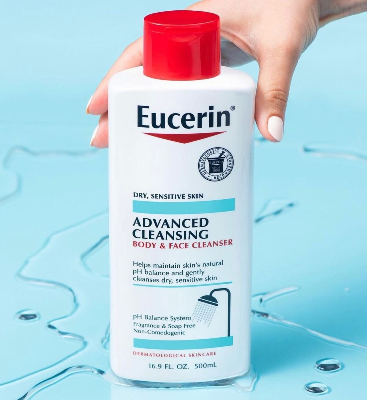 Eucerin Advanced Cleansing Body & Face Cleanser 500 ml - منظف الجسم والوجه المتقدم من يوسيرين – Image 3