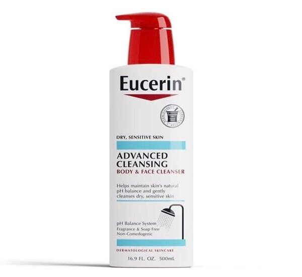Eucerin Advanced Cleansing Body & Face Cleanser 500 ml - منظف الجسم والوجه المتقدم من يوسيرين