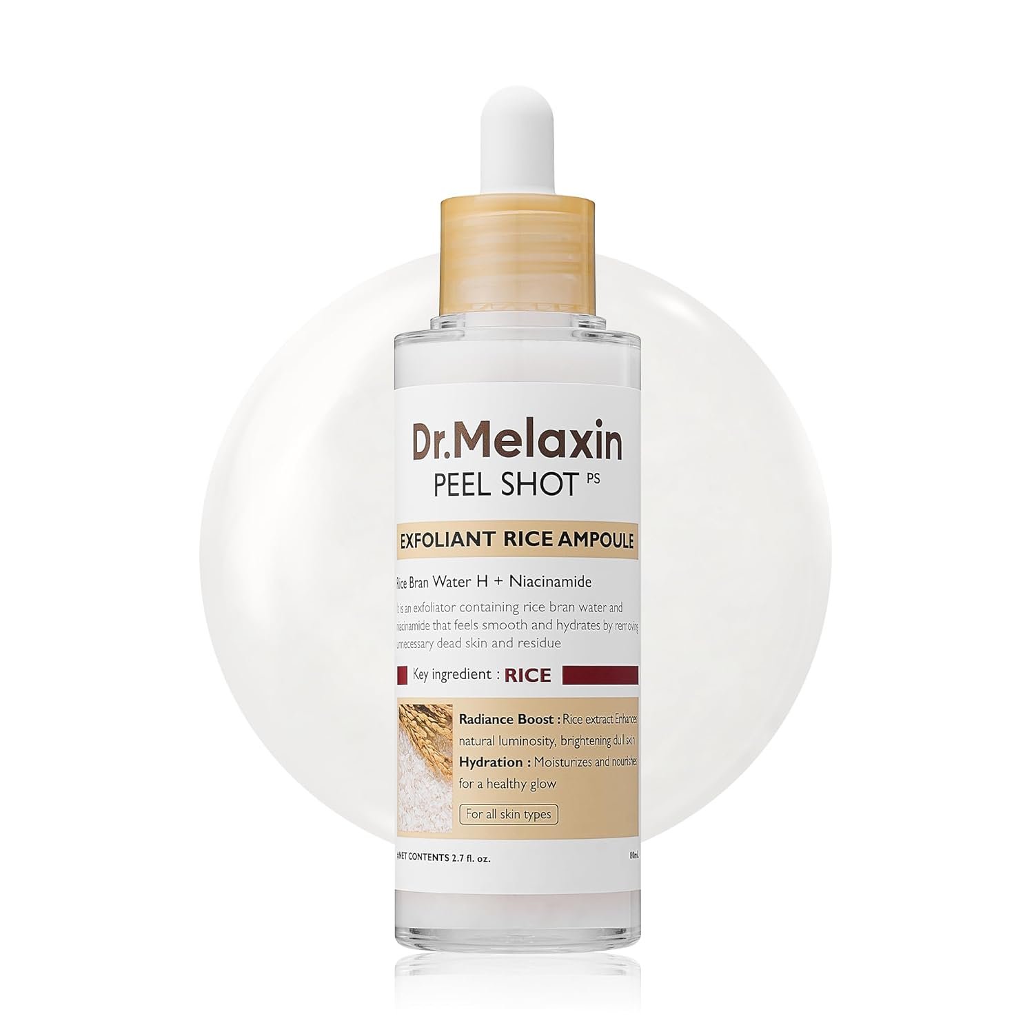 61jm3eXF5SL._SL1500_ Dr.Melaxin -Peel Shot Exfoliant White Rice Ampoule 80ml – Image 1