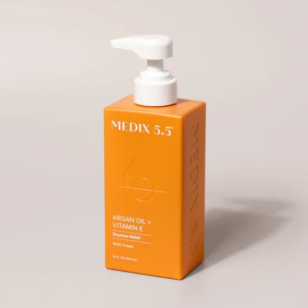 Medix 5.5 Argan Oil Cream + Vitamin E Anti Aging Skin Care Moisturizer Body Cream | Firming Body Lotion Reduces Look Of Wrinkles, Cellulite, Crepey Skin, & Uneven Skin Tone For Women & Men, 15 Fl Oz