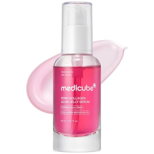 medicube PDRN Pink Collagen Glow Jelly Serum | Lightweight Water-Jelly For Plump & Supple Skin | Radiance & Elasticity Care with PDRN, Collagen, Niacinamide | Korean Skin Care 1.01 fl.oz