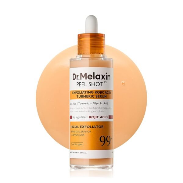 Dr. Melaxin Peel Shot Kojic Acid Turmeric Serum – Exfoliating Dark Spot Corrector with AHA/BHA & Niacinamide, Brightening & Even Tone Facial Serum (80ml / 2.70 fl oz)