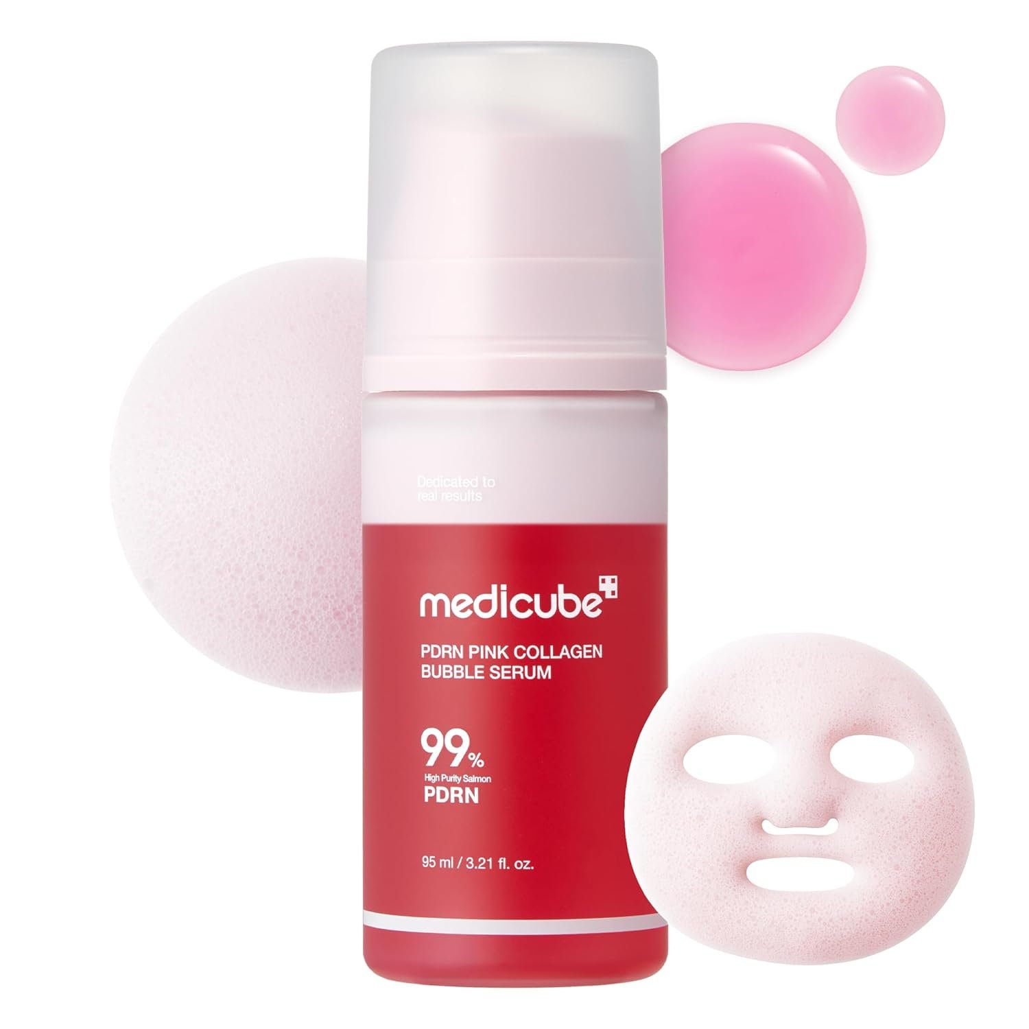 61aSkP09TlL._SL1500_ medicube PDRN Pink Collagen Bubble Serum | Bubble-to-Glow Firming Serum with 99% Purity PDRN & Low-Molecular Collagen | Lightweight, Fast-Absorbing Bubble Texture for Radiant, Plump Skin | 3.21 fl.oz – Image 1