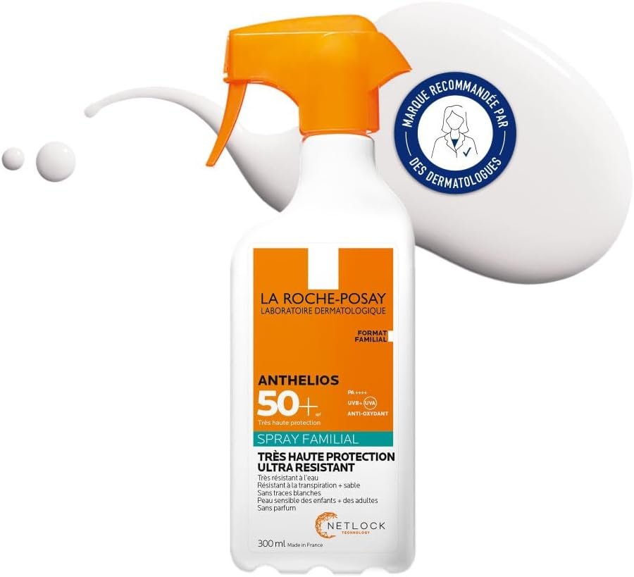 51r4dXw7joL._AC_SL1000_ La Roche-Posay, Anthelios, Spray Solaire Corps Familial Ultra-Résistant, SPF50+ – Image 1