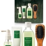 AROMATICA Rosemary Scalp Scaling Trial Kit - Travel Size Korean Hair Care Kit for Women with Mini Wooden Brush, Gentle Exfoliating Scalp Care for Hair Growth Product, with Rosemary Oil & Vegan Formula