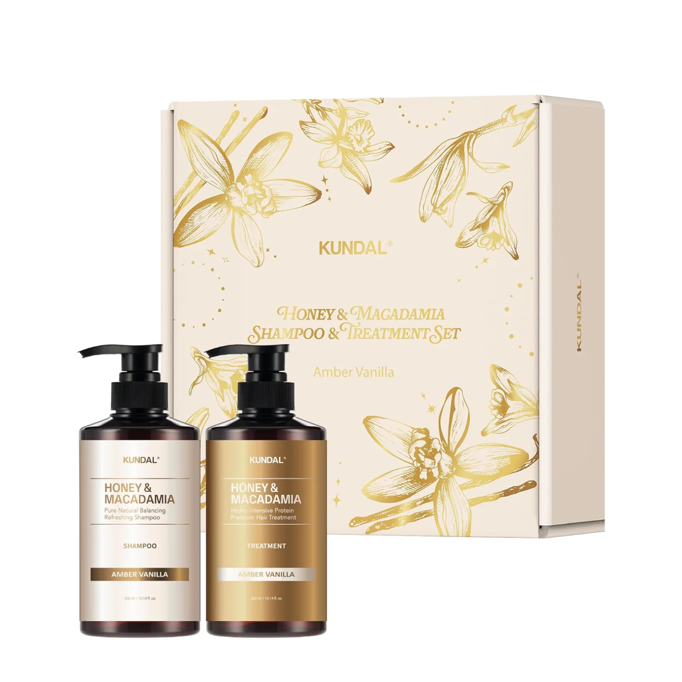 IMG_1171 Kundal Amber & Vanilla Shampoo + Conditioner Hair Care Set - 2 Pcs – Image 1