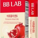 BB LAB Pomegranate Collagen S Jelly Halal, Pomegranate Collagen Sticks - Vitamin A & E for Skin Glow, Hair & Nails – Korean Beauty Jelly - 20g of 14 Sticks