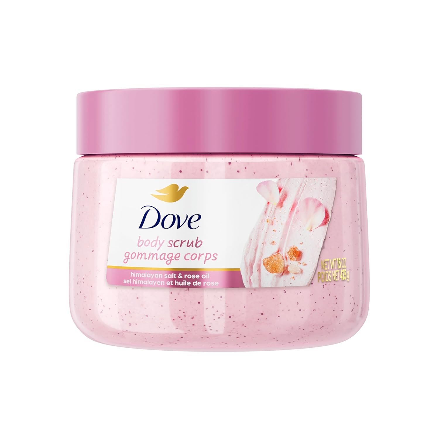5 Dove Himalayan Salt & Rose Oil Body Scrub Exfoliates and Deeply 15 oz - Image 1