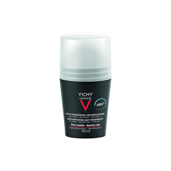 anti 1 VICHY HOMME DÉODORANT ROLL-ON ANTI-TRANSPIRANT ET ANTI-IRRITATIONS 48H - Image 1