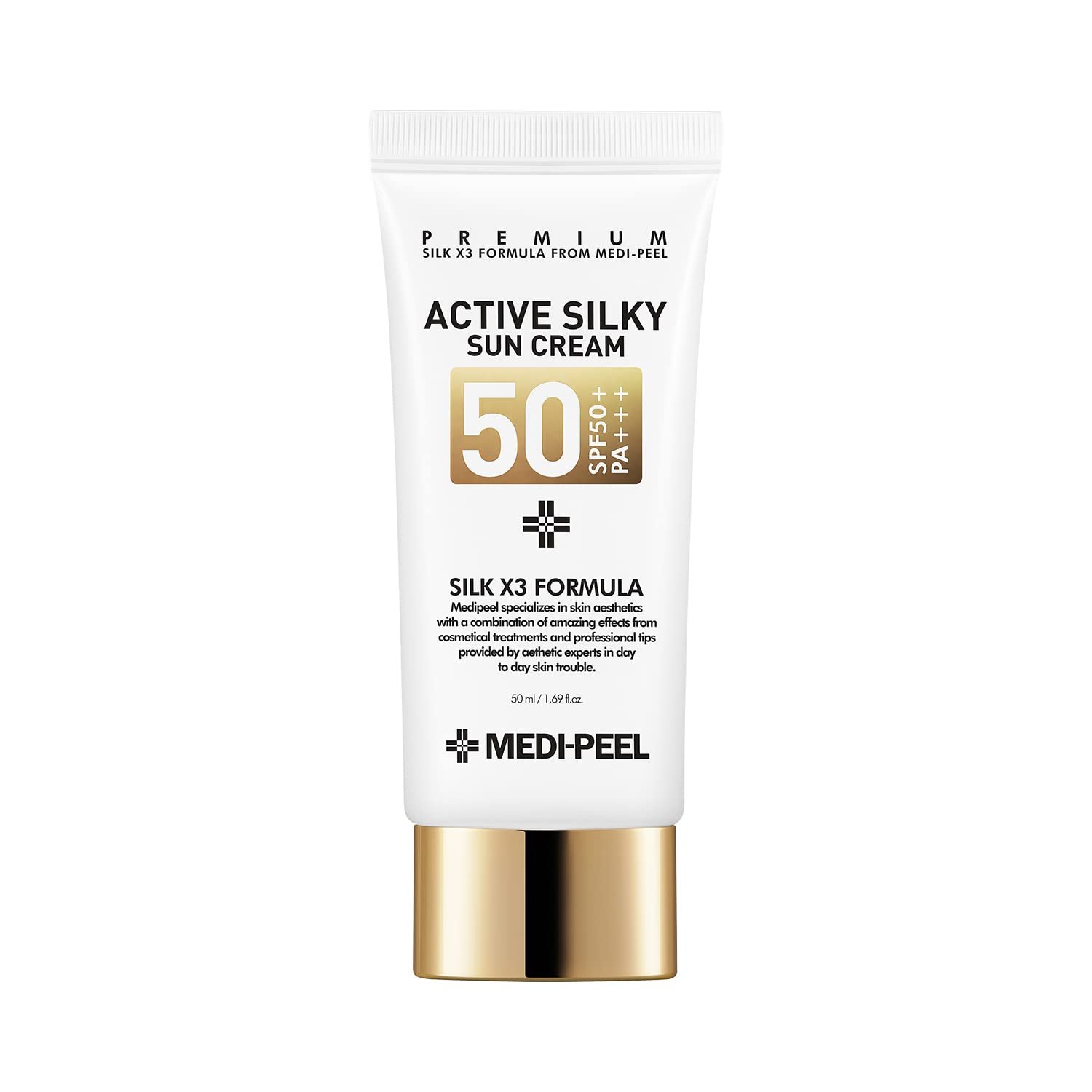 Version 1.0.0 MEDIPEEL Active Silky Sun Cream SPF50+ PA+++ 50ml - Image 1