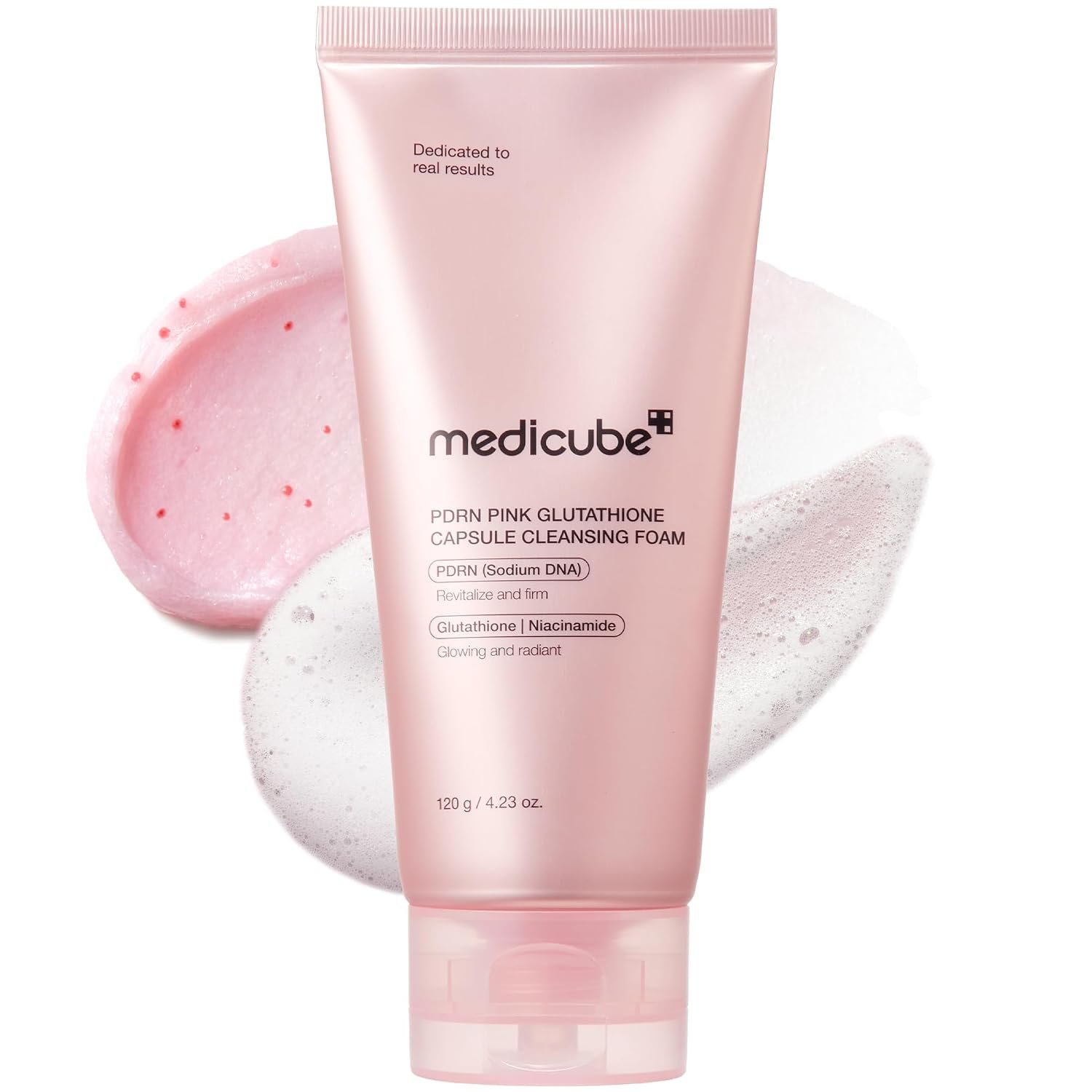 glu medicube Facial Cleanser PDRN Pink Glutathione Capsule Foam Cleanser - Image 1