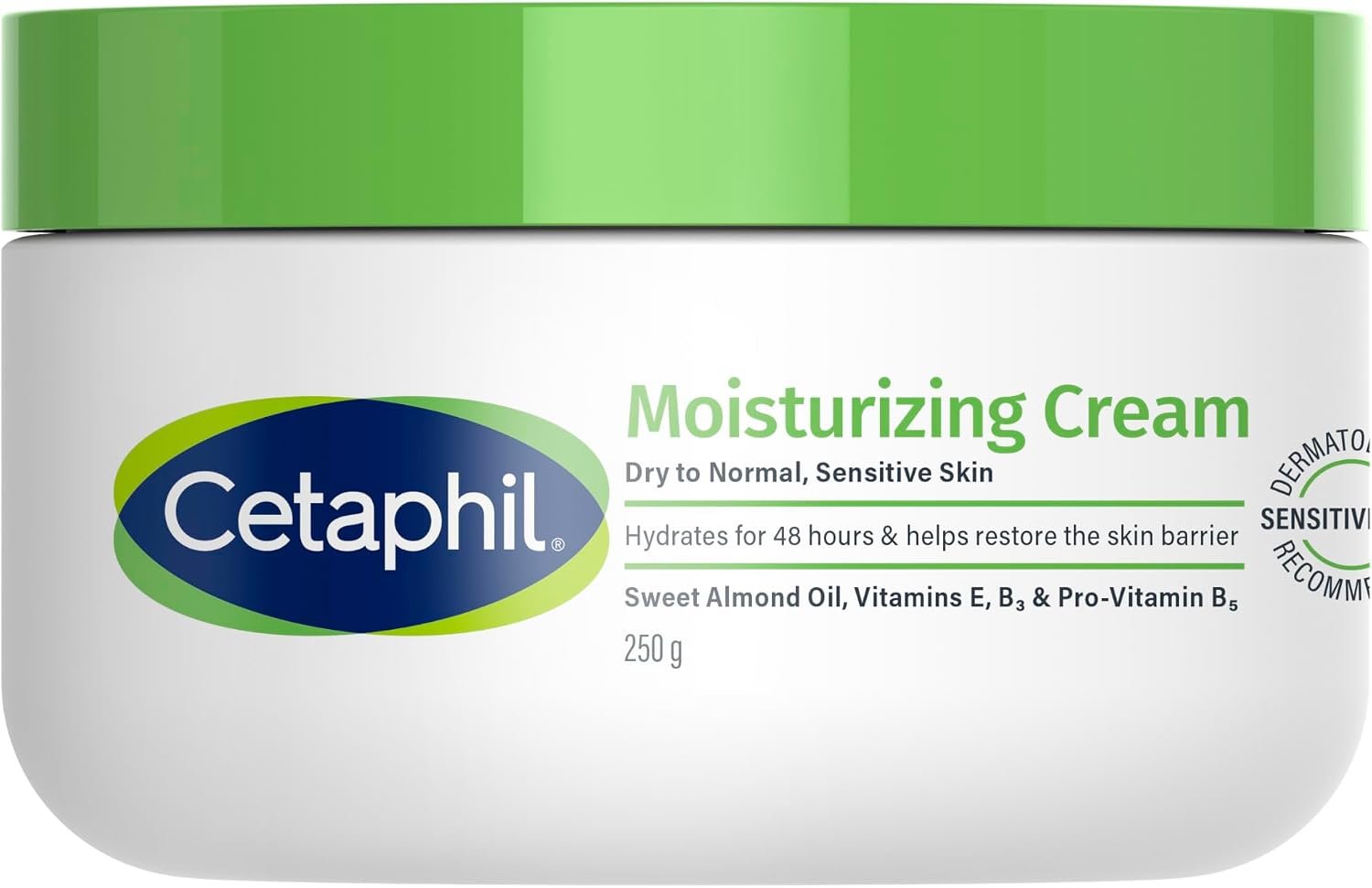 t Cetaphil Moisturizing Cream | Face & Body | Men & Women | Dry to Normal Sensitive Skin | Non-Comedogenic | Vit B5, Niacinamid & Panthenol | Unscented | 250g | - Image 1