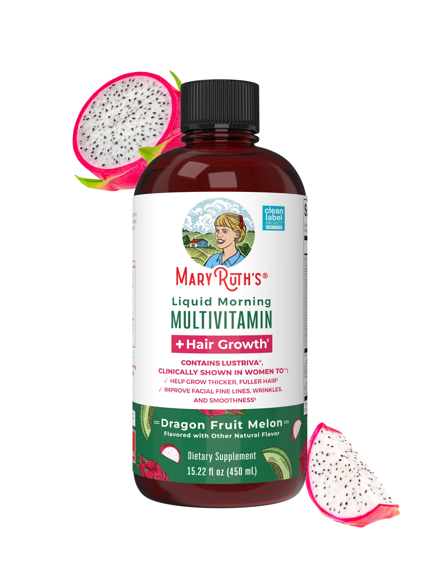 DRAGON1 MaryRuth's Liquid Morning Multivitamin + Hair Growth Dragon Fruit melon - Image 1
