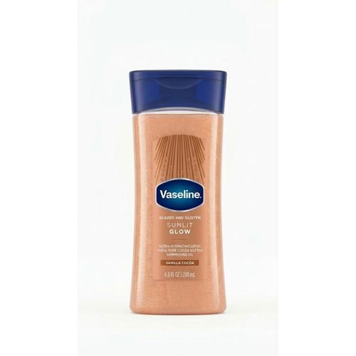 GLOW1 Vaseline Glazed and Glisten Sunlit Glow Body Gel Oil Vanilla Cocoa Shimmering with Ultra-Hydrating Lipids and 100% Pure Cocoa Butter, - Image 1